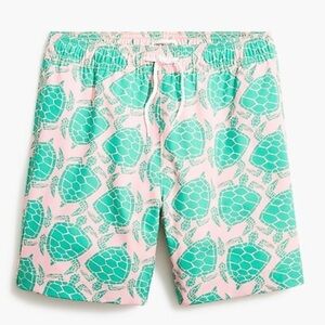 J Crew Crewcuts Pink and Green Turtle Swim Trunks, Size: 2T